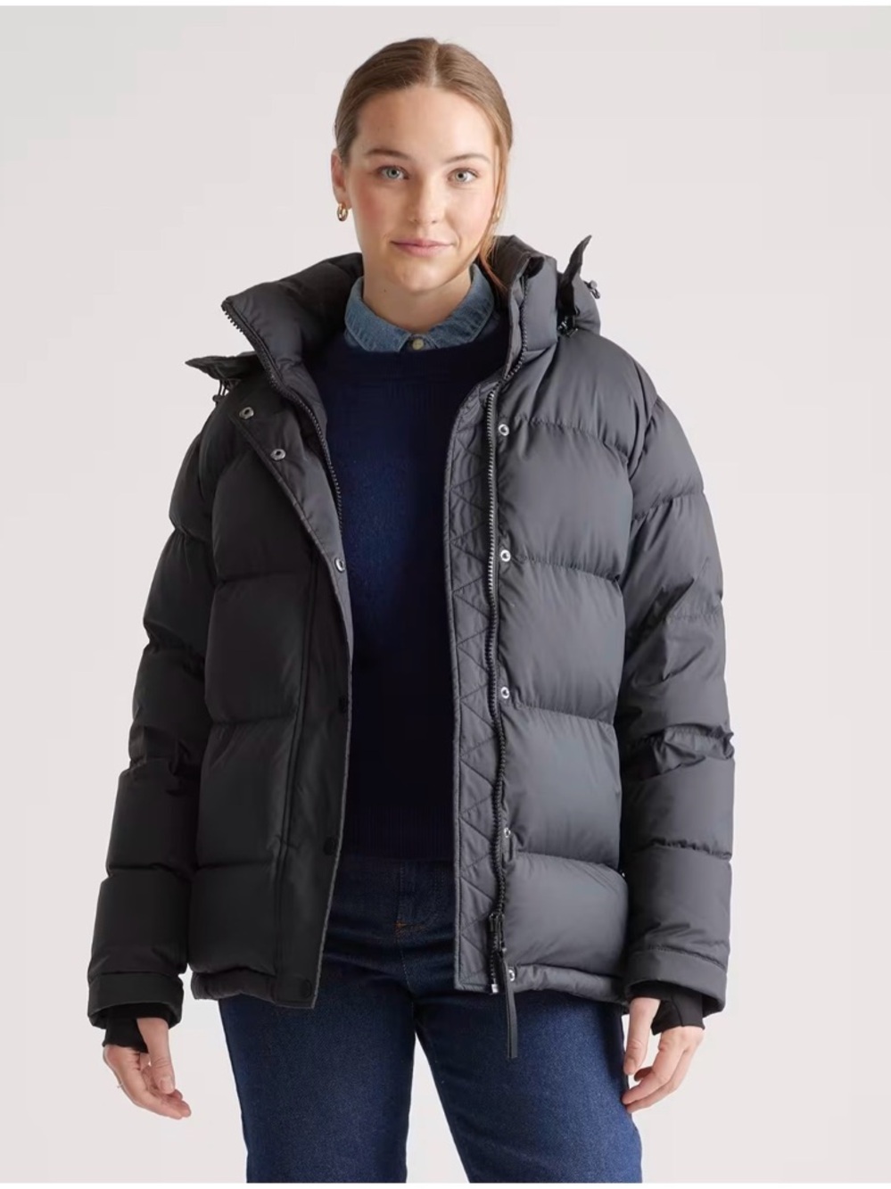 Quince Medium Black Responsible Down Puffer Jacket READ - Picture 1 of 9